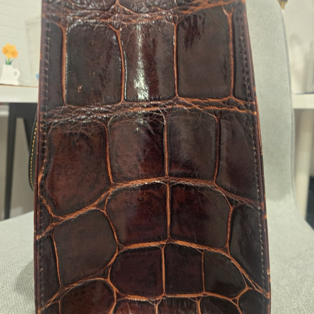 Dooney & Bourke Dark, Bergundy, Brown Crocodile Shoulder Bag - Picture 5 of 14